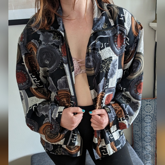 Vintage 100% silk bomber jacket - Picture 3 of 6
